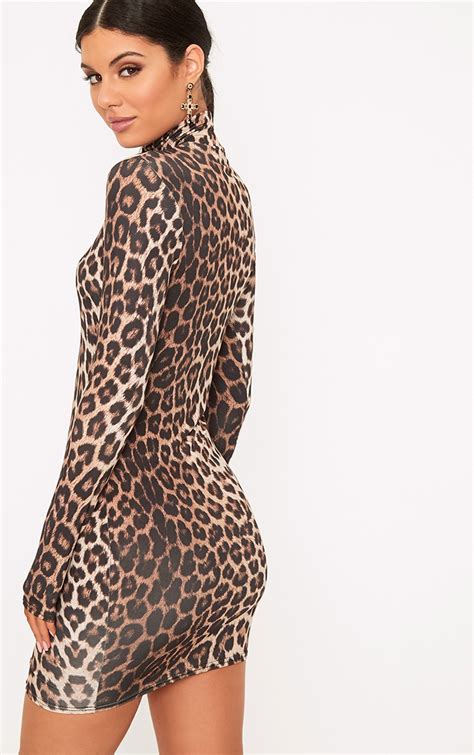 Leopard Print Bodycon Dress Prettylittlething