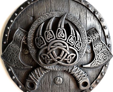 Pagan Art Axe Head Shield Norse Mythology Viking Wall Art Viking Decor