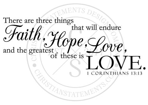 Faith Hope And Love Vinyl Wall Statement 1 Corinthians
