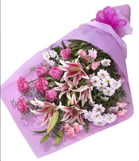 Pretty In Pink Bouquet Flowerworks Of Swanley
