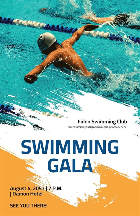 Swimming Gala Poster Template In Illustrator Psd Word Publisher
