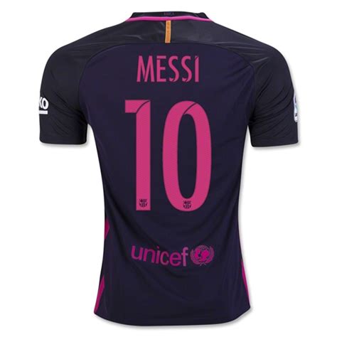 Nike Barcelona Lionel Messi 10 Soccer Jersey Away Logo 1617