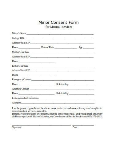 Free 10 Minor Consent Form Templates In Pdf Ms Word