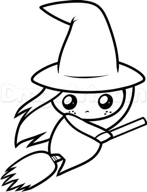 Also, be sure to add a halloween background. Image result for draw witch step by step | Halloween ...