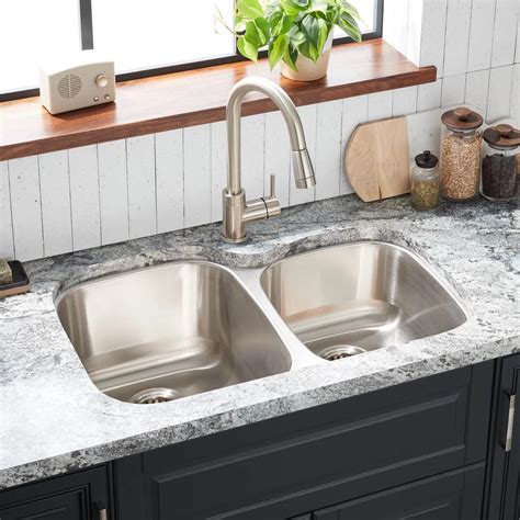 32 Calverton Offset Double Bowl Stainless Steel Undermount Sink