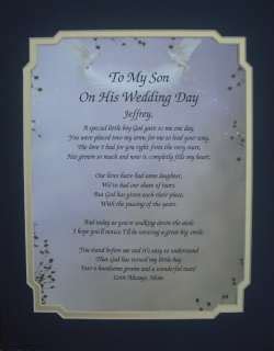 Sometimes i think that i must have done something 20. TO MY SON ON HIS WEDDING DAY POEM PERSONALIZED GIFT