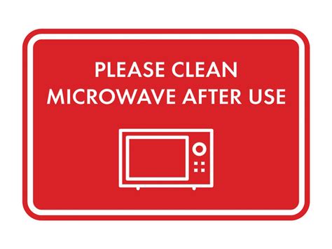 Classic Framed Please Clean Microwave After Use Sign Red Large