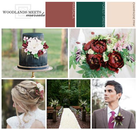 Woodland Meets Marsala Wedding Inspiration