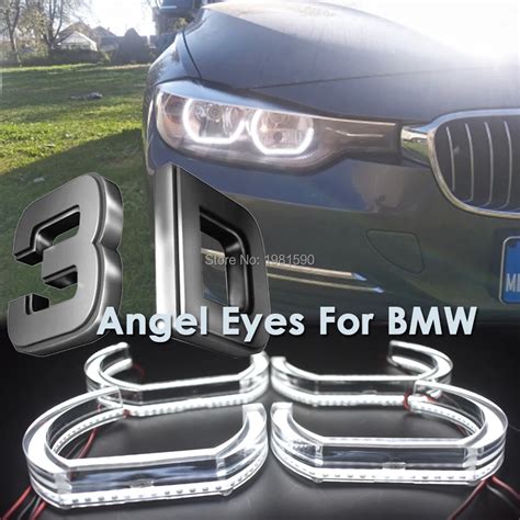 4x Crystal Angel Eyes Halo Ring For Bmw E90 E91 E92 E93 E81 E82 E87 E88