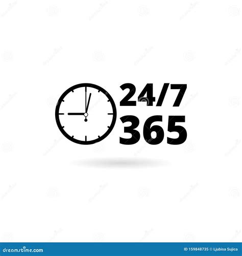 24 7 Hours And 365 Days Icon Any Time Working Service Or Support