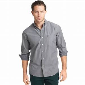 Izod Izod Big And Shirt Essential Long Sleeve Striped Shirt In