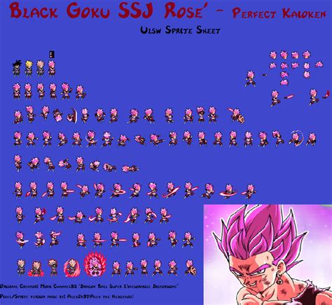 Black Goku Ssjr Perfect Kaioken Ulsw Sprite Sheet By Alex2497 On