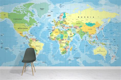 World Maps Wallpaper Murals Wall Murals Fast Free UK Delivery