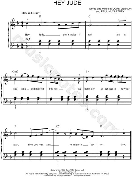 Actually, the sheet music below says it's da da da da. The Beatles "Hey Jude" Sheet Music (Easy Piano) in F Major (transposable) - Download & Print ...