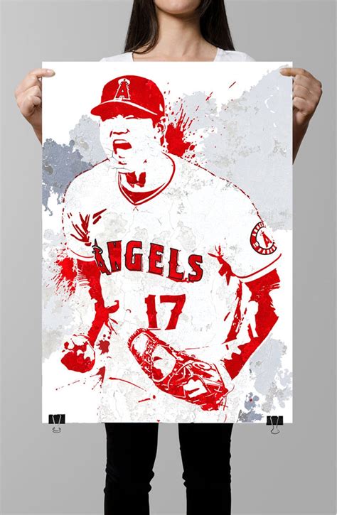 Shohei Ohtani Los Angeles Angels Of Anaheim Poster Sports Etsy