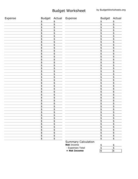 8 Best Images Of Excel Blank Budget Worksheet Printable Household