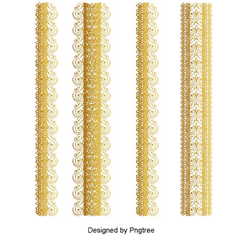 Gold Lace Pattern Vector Material Golden Pattern Lace Transparent