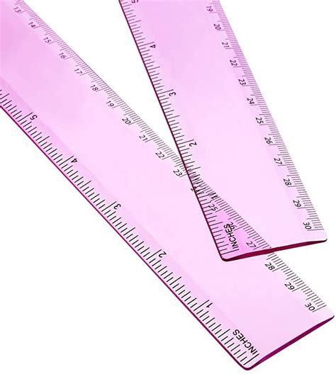 Eboot 2 Pack Plastic Ruler Straight Ruler Plastic Measuring Tool For