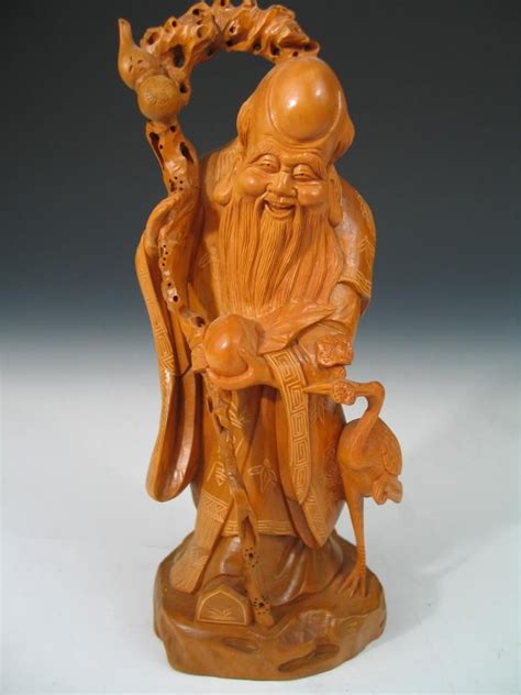 Sold Price Chinese Carved Wood Figure Of Shoulao February 6 0115 10