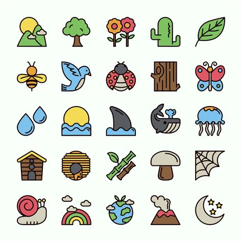 25 Free Vector Nature Icons