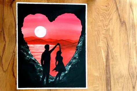Acrylic Painting Love Couple Valentines Day Gifts Ideas Pintando Org