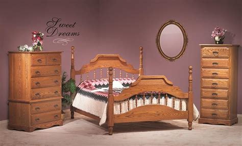 Queen size oak finish bedroom sets : American Made Summit Three Piece Bedroom Furniture Set from