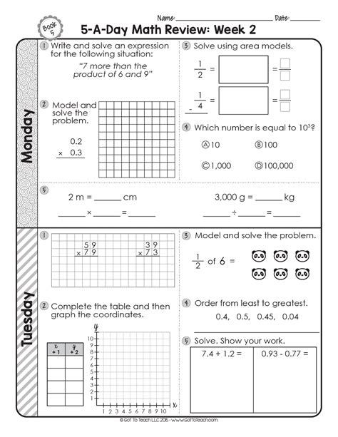5th grade math worksheets line graphs. FREE 5th Grade Daily Math Spiral Review • Teacher Thrive