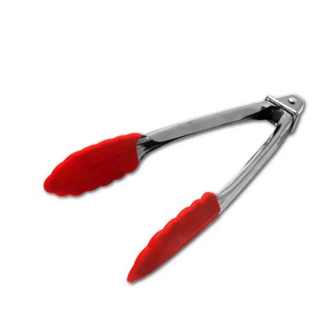 Colorful 1 Piece Bbq Tongs W Silicone Cover Handle Kitchen Tongs Lock Design Barbecue Clip