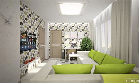 Modern Apartment Design Decorated With Beautiful Wallpaper