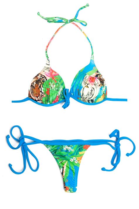 tropical blue padded triangle and thong bikini rondinara rio de sol