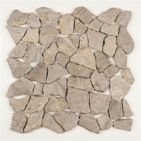 Aberdeen Grey Pebble Tile Flat Stone Series Natural Stone Mosaics Aquablu Mosaics