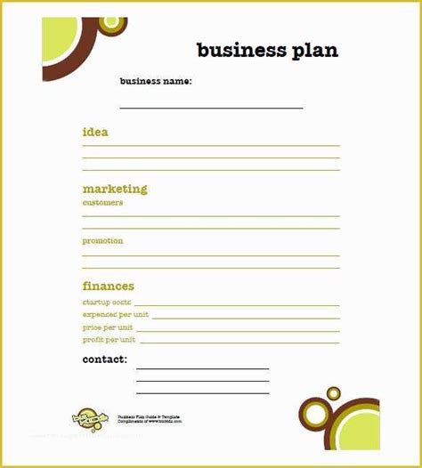 Free Fillable Business Plan Template Of Fill In The Blank Business Plan