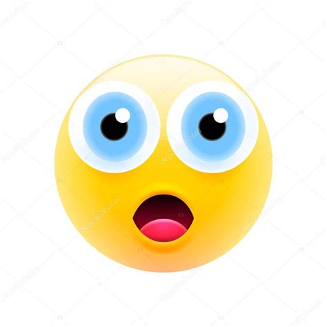 Cute Surprised Emoji Big Eyes Open Mouth Modern Emoji