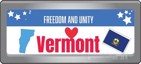 Vermont State Clipart Vermont State License Plate With Motto Clipart