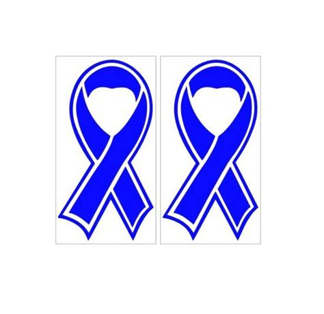 2 225x4dk Blue Ribbon Colon Cancer Awareness Vinyl Decal Sticker