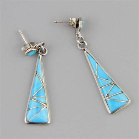 Vintage Zuni Earrings Turquoise Earrings Native American Jewelry