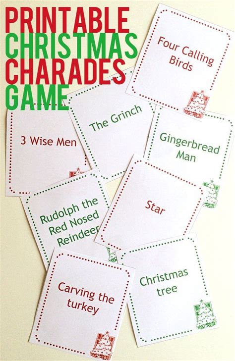 Free Printable Christmas Charades Game Free Printable Templates