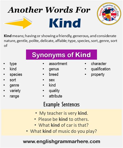 Another Word For Kind What Is Another Synonym Word For Kind