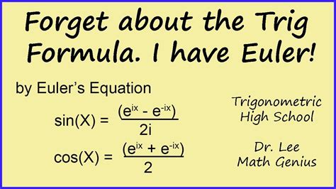 Eulers Equation Proves Trigonometric Formula Youtube