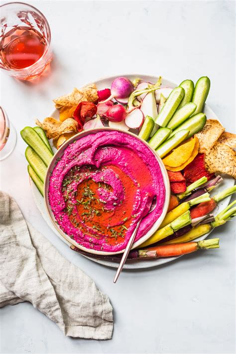 Roasted Beet Hummus With Hazelnut Oil And Rosemary