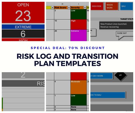 Risk Log And Transition Management Template Pack Download Now