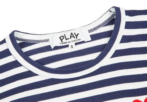 Play Comme Des Garcons Striped T Shirt Navy S Playful