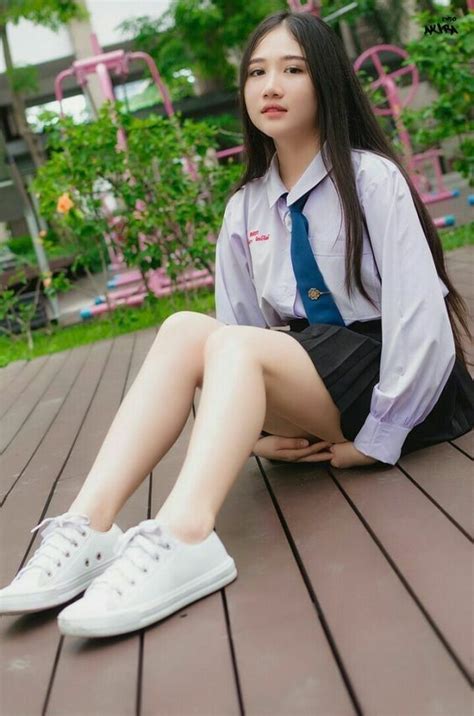 Japanese Model Beautiful Asian Women School Girl Dress Legs Lingerie