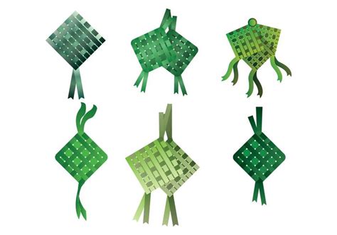 Ketupat diiris secara vertikal atau dipotong dadu, dan dapat disajikan dengan atau tanpa bungkus daunnya. Ketupat Vector 102363 Vector Art at Vecteezy