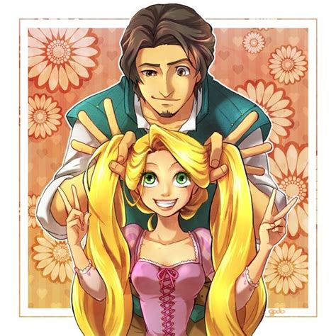 Raiponce Et Eugène Joue Avec Les Cheveux De Raiponce Disney Fan Art