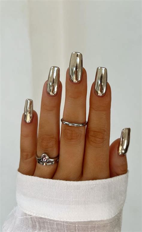 40 Brilliant Chrome Nail Art Designs Reflective Silver Chrome Nails