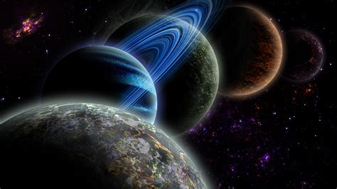 Download Wallpaper 2048x1152 Planets Galaxy Stars Space Universe