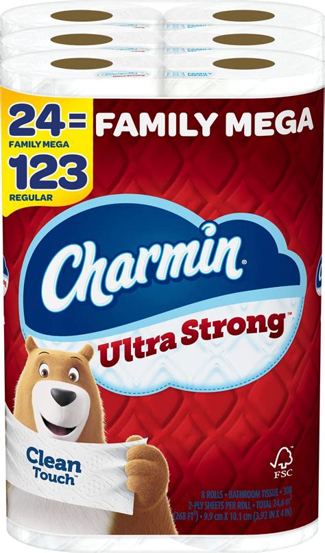 Charmin Ultra Strong Toilet Paper 6 Mega Roll 286 Sheets