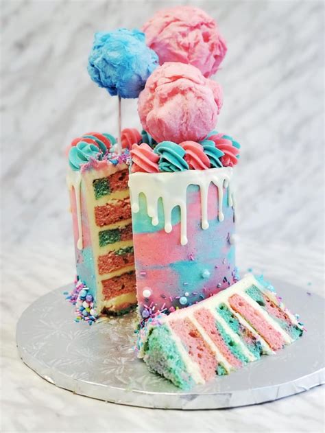 Cotton Candy Cake Cotton Candy Buttercream Cotton Candy Toppers And
