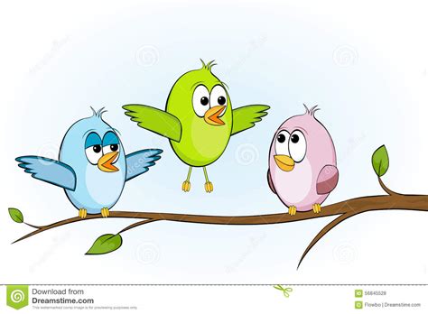 Three Funny Birds Stock Vector Image 56845528
